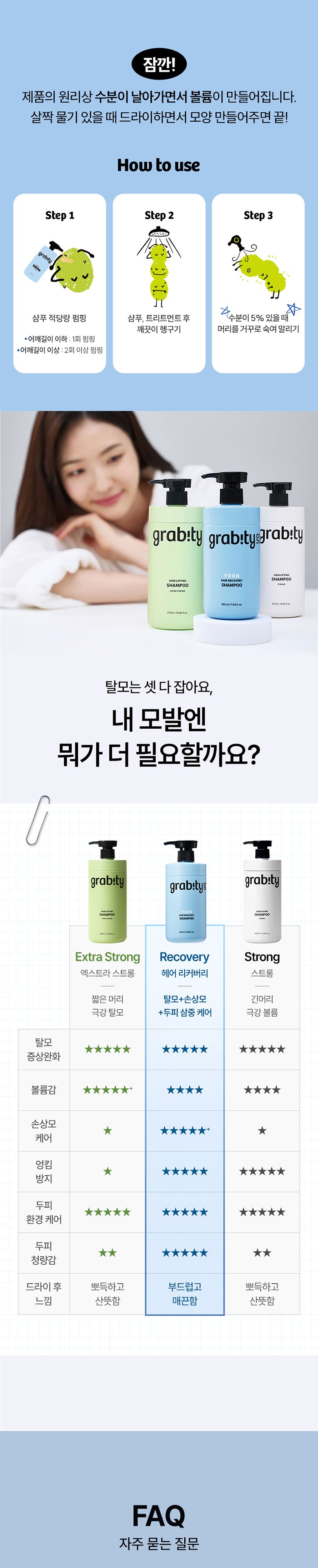 ★최쇼단독/홈쇼핑유일판매처★[최신상카이스트탈모볼륨샴푸시즌2]그래비티 PDRN 헤어 리커버리 샴푸 6개 탈모샴푸 대용량샴푸